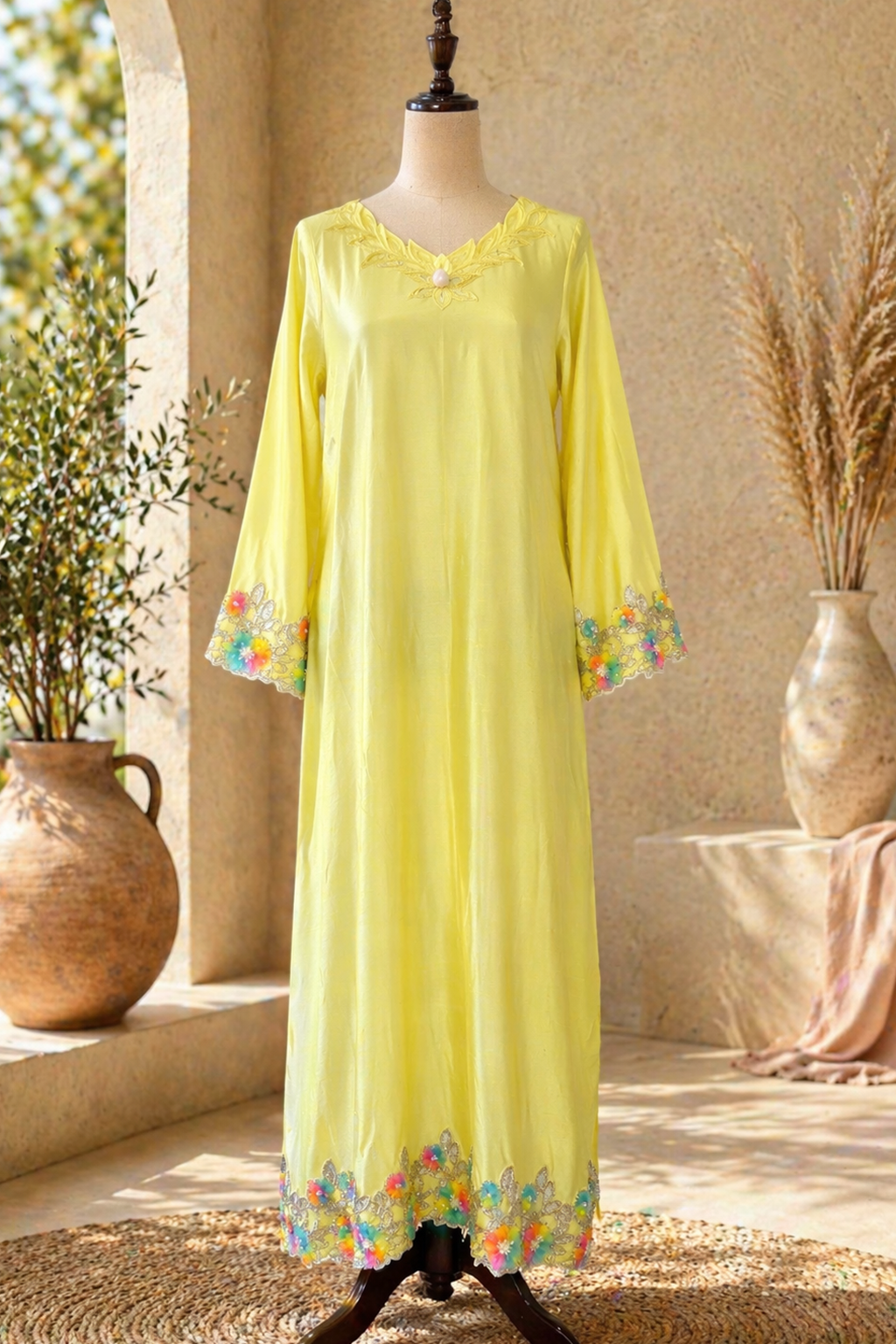 SEREIN 12 Yellow Buttercup Silk Kaftan