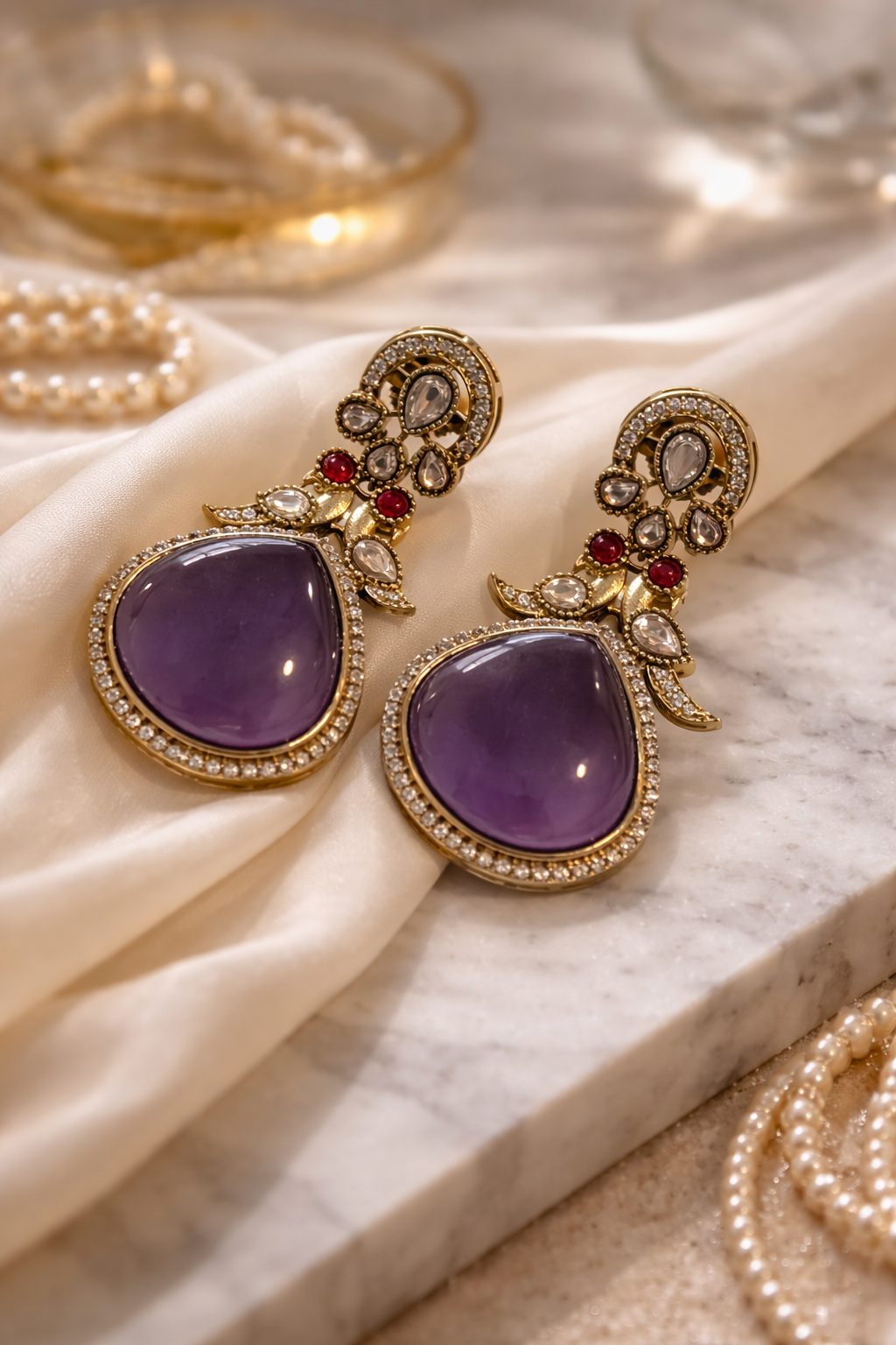 Lavender & AD Earrings