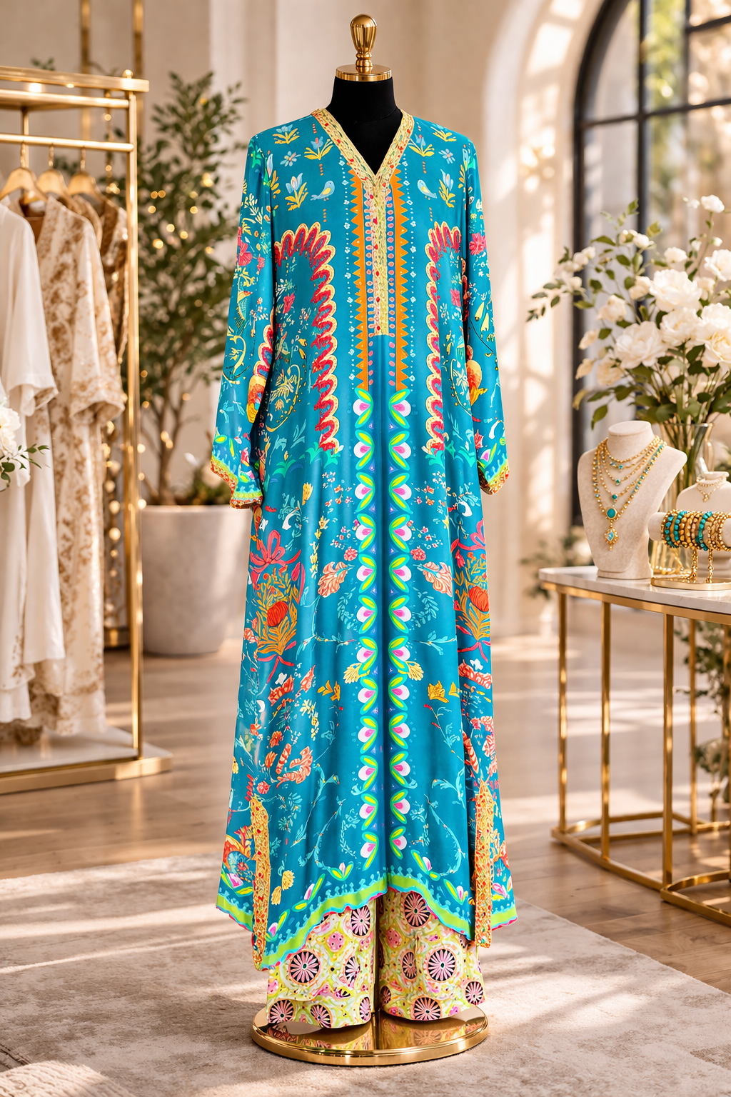 SEREIN 16 Green-multicolored Co-Ord set