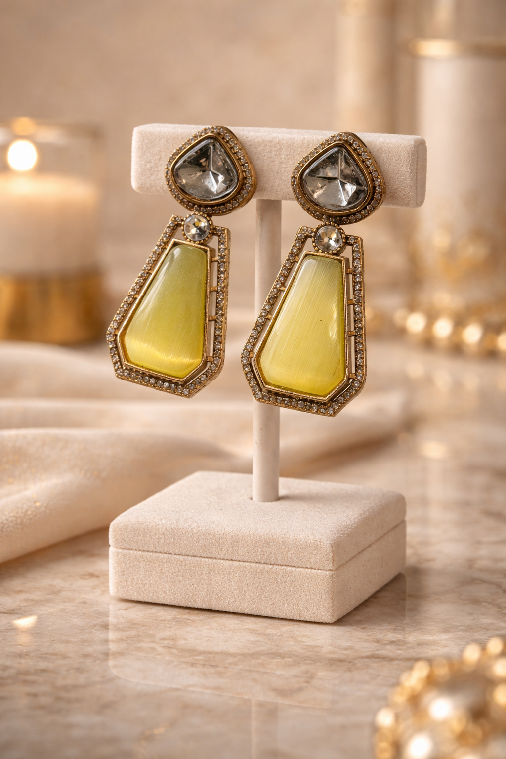Yellow Stone statement earrings